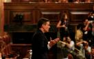 Sánchez durante la primera sesión del debate de investidura del candidato socialista a la Presidencia del Gobierno