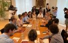 PSN, Geroa Bai, Podemos e I-E ya están reunidos para cerrar el acuerdo de gobierno en Navarra
