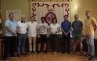 Desde la izda.: Ricardo Murillo (Liédena), Roberto Lecumberri (Ezprogui), Javier Solozábal (Sangüesa, presidente), Aitor Sola (Romanzado, vicepresidente), Begoña Gogorcena (Lumbier), Jesús Esparza (Cáseda), Luis Miguéliz (Sangüesa) y Carlos Moncada (Yesa).