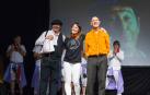 De izda. a dcha., Cochán Martínez, Aroa Berrozpe y Luis González.