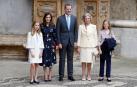 Hace un año los informadores gráficos recogieron un momento de tensión entre la reina Letizia y doña Sofía por una foto con las hijas de los reyes