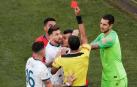 Leonal Messi, en el momento de recibir la tarjeta roja.