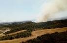 El incendio de un tractor en Artajona propaga las llamas hacia el monte