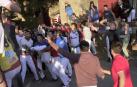 Todas las fotos de la cogida del callejón del tercer encierro de fiestas de Tafalla, en Diario de Navarra