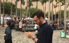 Javier Felones a punto de embarcar en el puerto de Hong Kong