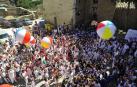 Los artajoneses se congregaron debajo del balcón del ayuntamiento  para recibir las fiestas patronales, en honor a la Virgen de Jerusalén.