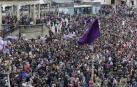 Concentración en la plaza del Castillo de Pamplona por el Día de la Mujer