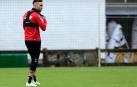 Rober Ibáñez, en un entrenamiento en Tajonar.