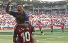 El 'Chimy' Ávila y Roberto Torres celebran un gol ante el Barcelona.