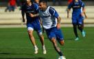Rubén García, en Tajonar durante el entrenamiento de este lunes.