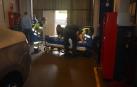 Herido un trabajador al golpearle en la cabeza una puerta metálica en Pamplona