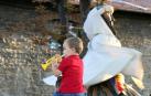 La Comparsa de Gigantes y Cabezudos ha recorrido esta tarde las calles de Pamplona