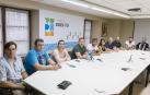 Representantes de la Federación de Peñas y Ayuntamiento que informaron ayer de la suspensión del festival.