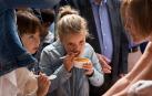 Dos niñas degustan pochas de Sangüesa en la edición de 2017.