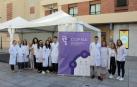 Farmacéuticos, en la carpa instalada en la confluencia de las calles Tudela y García Ximénez de Pamplona.