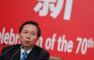 El ministro de Medio Ambiente chino, Li Ganjie, en una conferencia de prensa sobre el 70 cumpleaños de China.