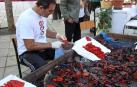 Lodosa se vistió el sábado de rojo, mientras que sus calles se perfumaron con el olor del pimiento asado.