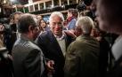 El primer ministro Antonio Costa, a su llegada al hotel donde el partido socialista está siguiendo el resultado electoral