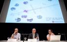 El alcalde de Pamplona, Enrique Maya, el concejal delegado de Proyectos Estratégicos, Movilidad y Sostenibilidad, Fermín Alonso, y el director de Proyectos y Obras, Movilidad y Sostenibilidad, Alejandro Astibia.