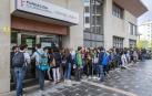 Colas para participar en la Cabalgata de Pamplona