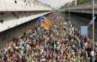 La cinco marchas independentistas colapsan las principales vías de Barcelona