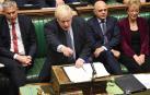 El primer ministro británico, Boris Johnson, durante el debate en el Parlamento de Reino Unido.