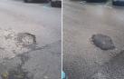 El Ayuntamiento repara los socavones de la calle Sangüesa de Pamplona