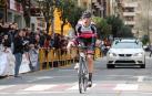 Sergio Araiz, en la meta de Estella en marzo de 2018 en el Memorial Zirilo Zunzarren, donde se proclamó campeón navarro.