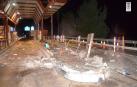 Un camionero ebrio destroza el peaje de la AP68, en Corella
