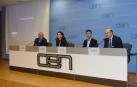 Participante en la mesa redonda, de izda. a dcha.: Esteban Morrás, Celia Pinedo, Javier Zubicoa y Carlos Fernández Valdivielso