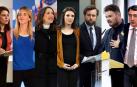 Adriana Lastra (PSOE), Cayetana Álvarez de Toledo (PSOE), Inés Arrimadas (Cs), Irene Montero (Unidas Podemos), Iván Espinosa de los Monteros (Vox), Gabriel Rufián (ERC) y Aitor Esteban (PNV).