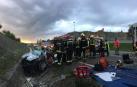 Herido un conductor tras colisionar su vehículo con un camión en Alzuza