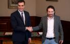 Sánchez e Iglesias firman un preacuerdo para un Gobierno de coalición