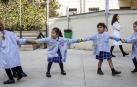 Alumnado del Colegio FEC Vedruna de Pamplona durante una jornada lectiva.