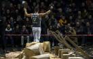 Iker Vicente, pentacampeón de Navarra de aizkora