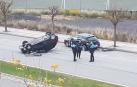 Vuelca tras chocar contra un coche en Tudela y da positivo en alcohol y drogas