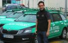 Xabier Muriel, este viernes por la mañana en Pamplona al término de la concentración del Caja Rural-RGA