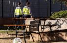 Banco del parque infantil de Palma de Mallorca en el que han prendido fuego a una mujer de 70 años