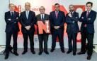 José Manuel Erro, director general del Grupo La Información; Enrique Maya, alcalde de Pamplona; Virgilio Sagüés, presidente del Consejo de Administración del Grupo La Información; Javier Remírez, vicepresidente primero y consejero de Presidencia, Igualdad, Función Pública e Interior del Gobierno de Navarra; Jon Patxi Lerga, director general de Grupo Sifu, y Pablo Frauca, director financiero y de nuevos negocios del Grupo La Información.