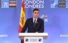 Pedro Sánchez, en la rueda de prensa en la cumbre de la OTAN en Londres.