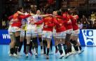 Las jugadoras españolas celebran la victoria ante Kazajistán.