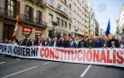 Cabecera de la manifestación por la Constitución celebrada en Barcelona