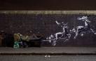 Banksy denuncia la situación de los sintecho en Navidad con un nuevo mural