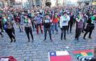 Performance 'Un violador en tu camino', movilización en Pamplona contra "la violación de derechos humanos en Chile"
