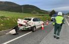 Foto de un accidente a la altura del peaje de Zuasti