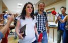 El secretario general de Podemos, Pablo Iglesias, y la portavoz de la formación, Irene Montero.