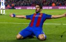 Luis Suárez celebra un gol este año. 