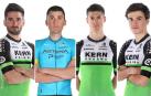 Los navarros Enrique Sanz, Óscar Rodríguez, Sergio Araiz y Urko Berrade, con sus nuevas equipaciones para 2020.