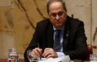 El presidente de la Generalitat, Quim Torra, durante la última reunión del Govern antes de las fiestas navideñas.