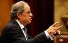 El presidente de la Generalitat, Quim Torra, durante su discurso en el debate de Política General en el pleno del Parlament.